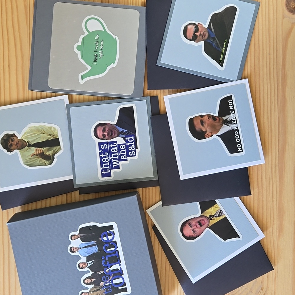 Handmade The Office Inspired Mini Cards & Sticky Notes Boxed Set